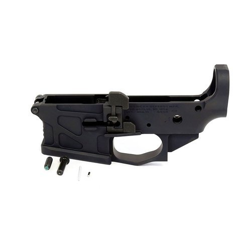 The American Defense ADM UIC Lower Receiver features ambidextrous controls, a 20-degree magwell for faster reloads, and a durable Teflon finish for enhanced protection.