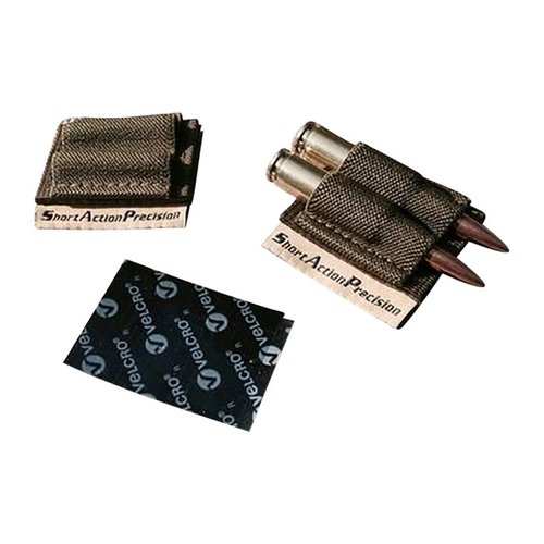 Držte dvě náboje po ruce s SAP Two Round Holder, který se snadno připevní na jakoukoli pušku a nabízí univerzální kompatibilitu pro různé ráže.