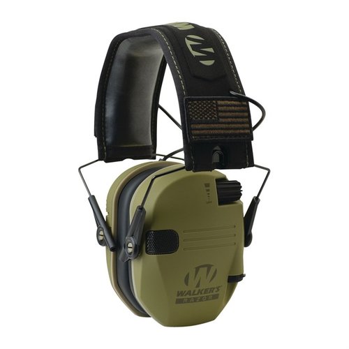 Walkers Razor Patriot Series muffs offer 23 dB sound reduction, Sound Activated Compression, and a patriotic design for comfort and protection on the range.