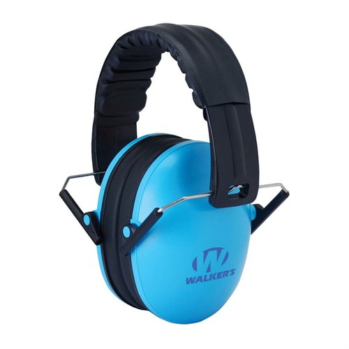 Walkers Baby & Kid's Folding Earmuffs offer 23 dB noise reduction, adjustable comfort, and a compact foldable design, perfect for protecting young ears.