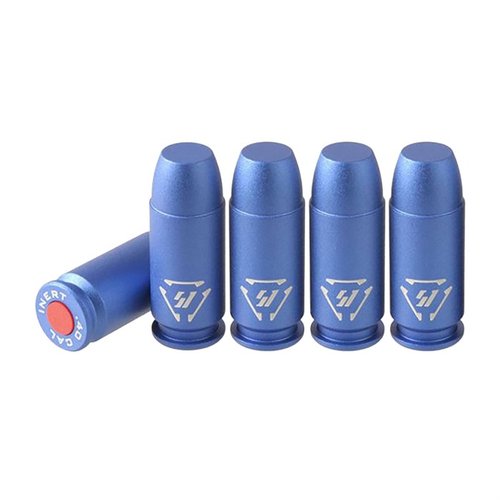 SI Aluminum Dummy Rounds are precision machined, bright blue for safety, protect firing pins, and replicate live round characteristics for effective dry fire practice.