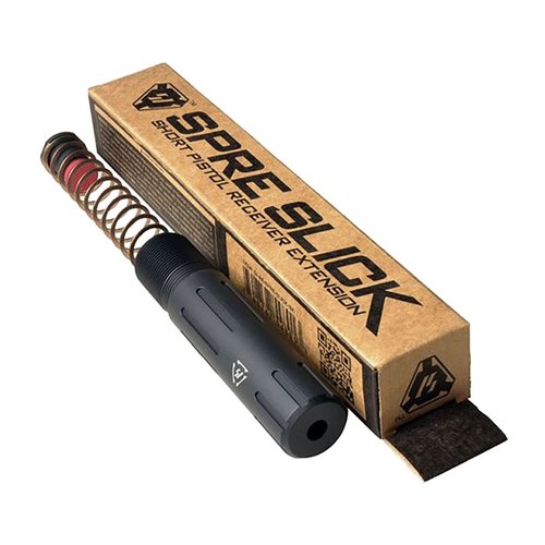 Získejte kompaktní AR Short Pistol Buffer Tube z 7075-T6 hliníku, s anti-rotation tab, QD socket a spolehlivým tungsten buffer pro dlouhou životnost.