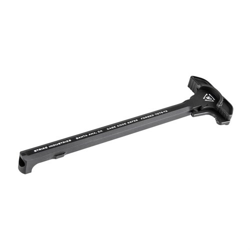 ARCH Charging Handle AR-15/M16 from Strike Industries features T-6 7075 forged construction, ergonomic design, and a polished surface for smooth, durable operation.