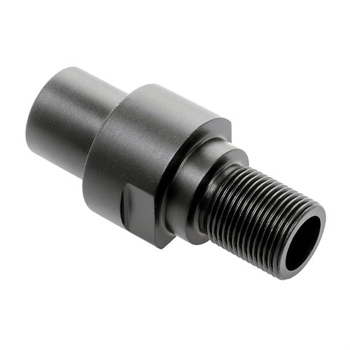 CMMG's PS90 Thread Adapter converts M12X1.0LH threads to 1/2-28 TPI, allowing compatibility with standard muzzle devices for your PS90 SBR build.