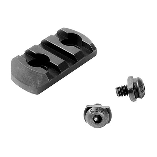 Precision-machined Picatinny Accessory Rails for M-LOK handguards ensure secure attachment of accessories, made from durable 7075-T6 aluminum with hardcoat-anodized finish.