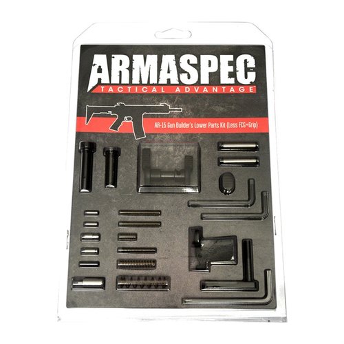 Armaspec's Stainless Steel Gun Builder's Lower Parts Kit offers premium components for AR-15 builds, ensuring durability and precision for your .223/5.56.