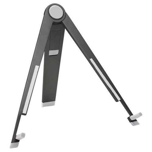 LONGSHOT Portable Tablet Stand offers easy viewing of your target feed, supports iPads & Androids, folds compactly, and allows portrait or landscape display.