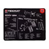 TekMat Ultra 20 Pistol Cleaning Mat offers waterproof, scratchproof protection with detailed diagrams for easy disassembly of Glock Gen 4 and more.