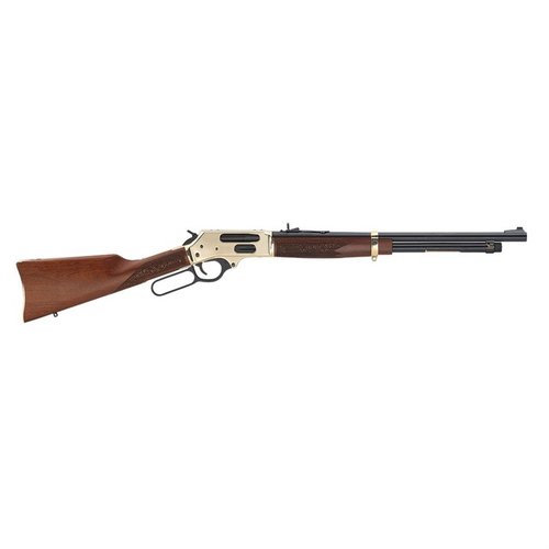 Henry Side Gate Lever Action Rifle in .45-70 Gov offers dual loading methods, a durable brass receiver, and elegant walnut furniture for a classic experience.