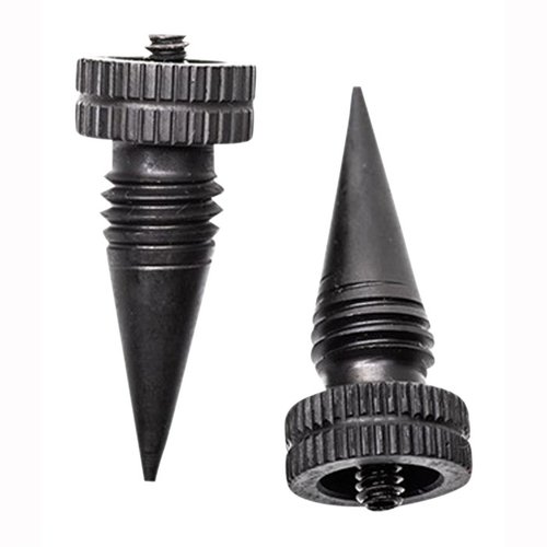 ACCU-TAC G2 BIPOD SPIKES offer aggressive traction on soft surfaces, are CNC machined, and easily switch from rubber feet to steel spikes in seconds.