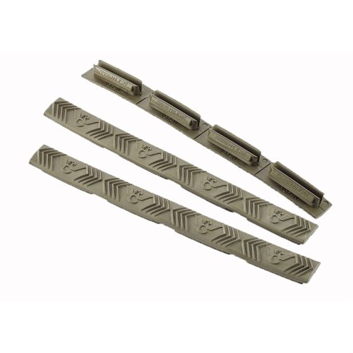 M-LOK Rail Covers enhance grip, are chemical and heat resistant, low profile, and come in a convenient 3-pack, covering 4 M-LOK slots.