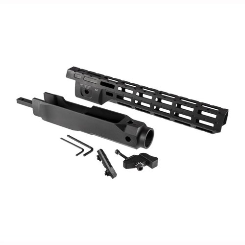 Midwest Industries' Ruger 10/22 Chassis offers a lightweight, slim design with M-LOK slots, anti-rotation QD sockets, and durable 6061 Aluminum construction.