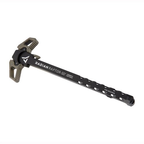 Raptor-SD™ charging handle offers ambidextrous operation, redirects gasses away from the shooter, and is compatible with most AR15/M16 rifles, made from durable 7075-T6 aluminum.