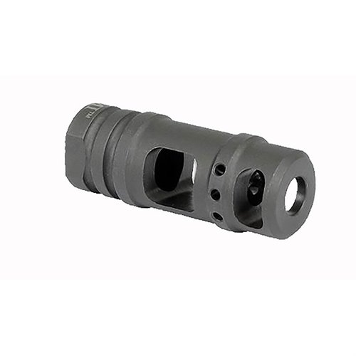 AR .308 Two-Chamber Muzzle Brake reduces muzzle climb, made from durable tool steel, features 5/8-24 threads, includes crush washer, and backed by a lifetime warranty.