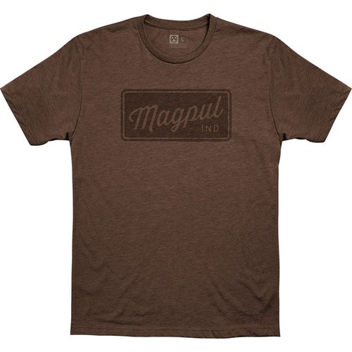 Magpul Rover Block CVC T-Shirt offers a comfortable athletic fit with durable double-needle stitching, made from a soft cotton-poly blend, perfect for everyday wear.