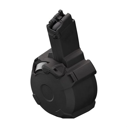 PMAG D-50 EV9 offers 50-round capacity, lightweight design, easy loading with a ratcheting lever, and robust construction for CZ Scorpion EVO 3/3+.