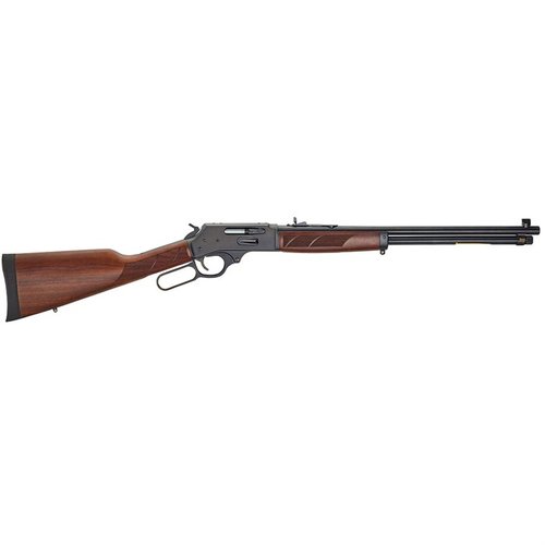 Henry .30-30 Lever Action Rifle features a lightweight design, checkered walnut stock, steel receiver, and quick side loading gate for efficient hunting.