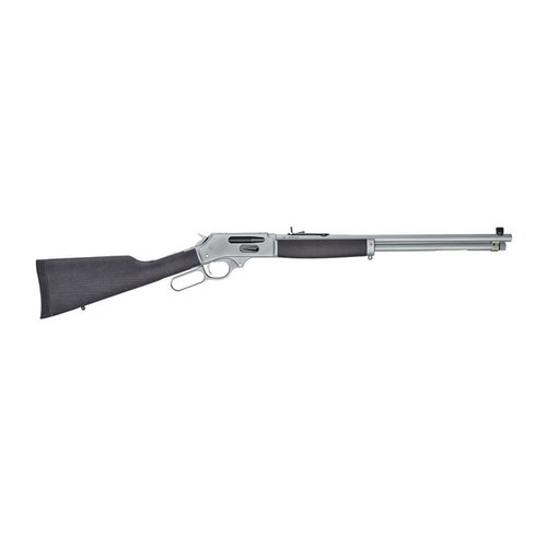 Henry's All Weather Lever Action .45-70 Side Gate offers hard chrome plating for durability, a sturdy hardwood finish, and reliable performance in any weather.