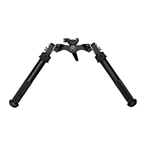 SUPER CAL bipods offer a wider footprint, lower center of gravity, 45° leg positions, non-rotating legs, and quick change feet for enhanced stability and versatility.