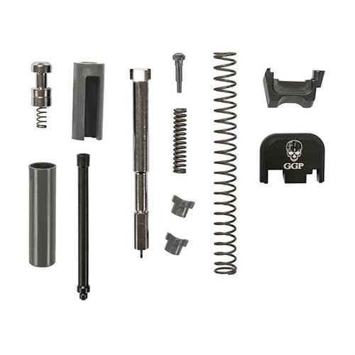 GGP Slide Completion Kit offers essential internal parts for Glock slides, featuring durable 17-4 PH stainless steel components for enhanced reliability.