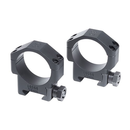 Badger Ordnance Low Scope Rings, 35mm, are crafted from durable 6061 T6 Alloy, optimized for precision rifles with mid/heavy barrels and Mil Spec anodized for longevity.