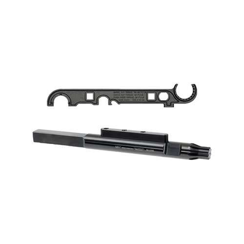 Midwest Industries Armorer's Wrench offers versatility for 5.56/7.62 rifles, includes a receiver rod, and features a durable 4140 steel construction for tough tasks.