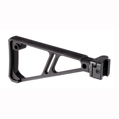 Upgrade your rifle with the Midwest Industries Side Folding Fixed Extruded Stock featuring a durable design, comfortable cheek weld, and easy storage.