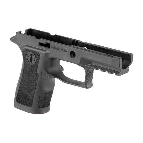 Convert your P320/P250 to a compact model with this X-Series Grip Module, compatible with 9mm, .357 SIG, and .40 S&W slides for enhanced performance.
