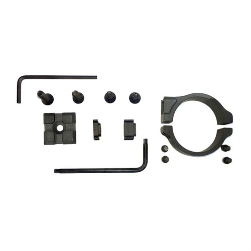 Long Range Arms Send It Scope Tube Mounting Rings allow easy attachment of levels to standard riflescope tubes, featuring durable aluminum construction and a matte-black finish.