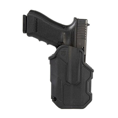 T-SERIES L2C holster offers thumb-activated retention, Master Grip drawing, and durable polymer construction for secure and reliable firearm access in any situation.
