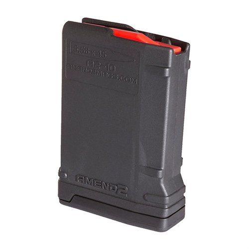 Amend2® 10 round magazine offers a sturdy polymer build, anti-tilt follower, and a lightweight design, perfect for hunting and compliant with capacity laws.