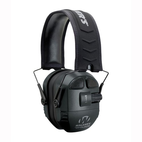 ULTIMATE POWER EAR MUFFS offer 9x hearing enhancement, 4 microphones for clear sound, 27dB noise reduction, and a compact design for ultimate protection outdoors.
