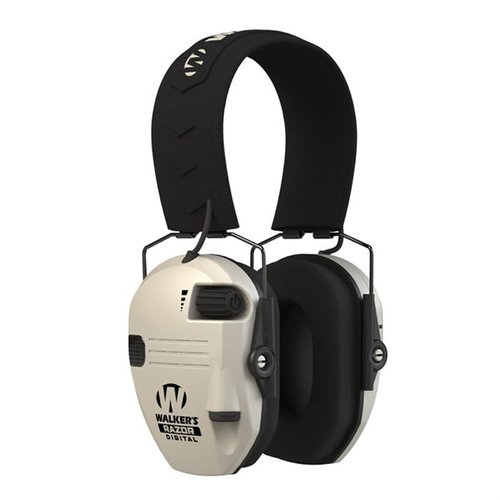 RAZOR DIGITAL EAR MUFFS offer advanced digital circuitry for clear sound, 360° pickup, wind noise reduction, and ergonomic design for comfort during long use.