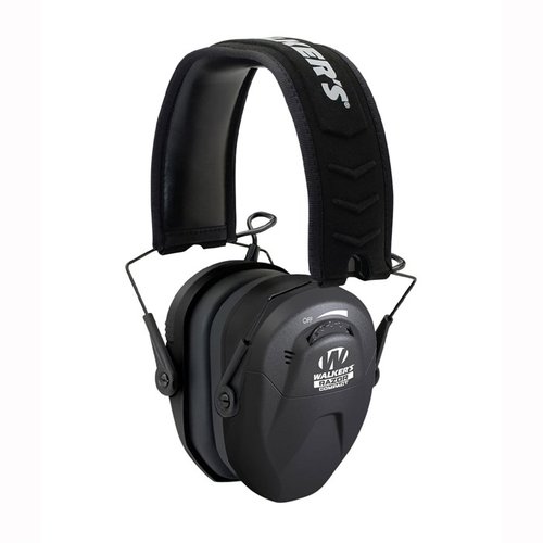 Razor Electronic Compact Ear Muffs offer low profile design, 0.02s sound activated compression, and a comfort fit headband for all-day shooting protection.