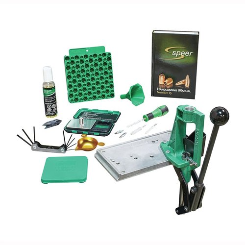 The RCBS Partner Reloading Kit-2 offers essential tools for beginners, including a digital scale, Speer manual, and various accessories, all at an affordable price.