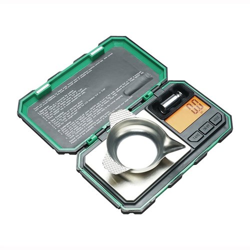 The RCBS Digital Pocket Scale offers a 1500 grain capacity, 0.10 grain accuracy, and a rugged design, making it perfect for handloaders needing reliable weight verification.