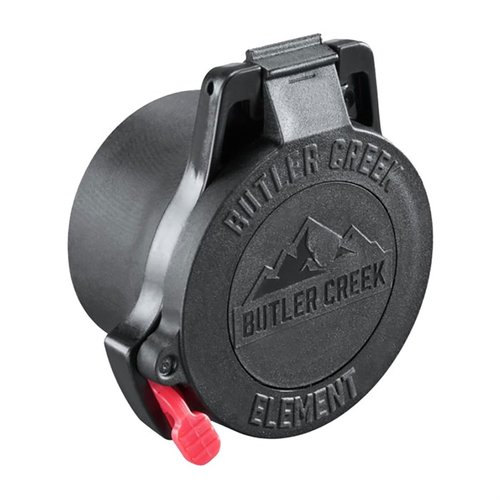 Butler Creek Element Scope Caps offer rugged protection with a multi-flex sleeve and a flip-out dope disk for quick wind and elevation adjustments.