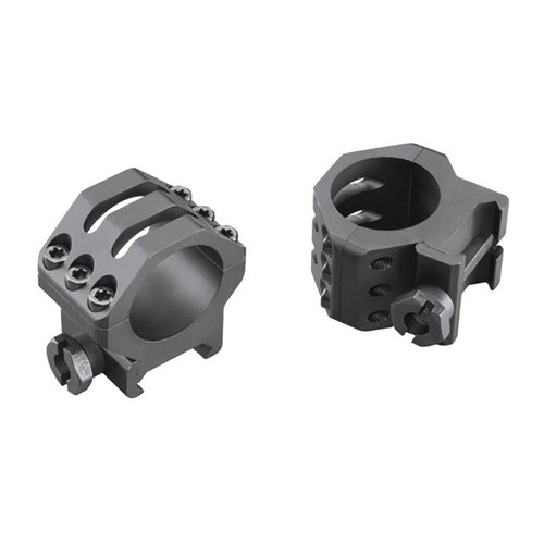 Weaver's Six-Hole Picatinny Rings offer max security with six screws, improved crossbolt design, Type III anodized finish, and no-strip Torx screws for reliable performance.