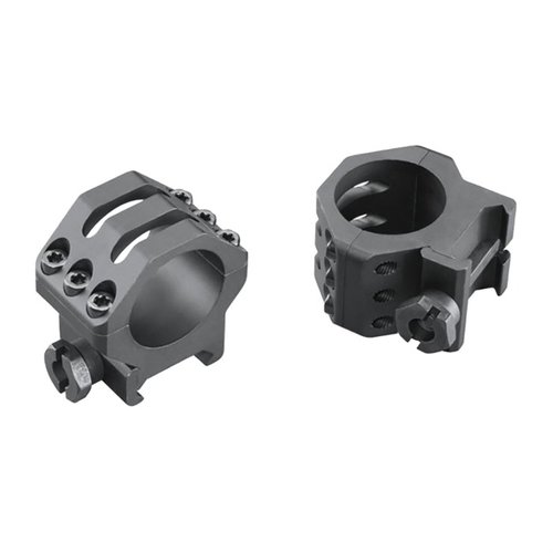 SIX-HOLE PICATINNY RINGS offer enhanced security with six screws, improved Picatinny crossbolt, Type-III anodized finish, and no-strip Torx screws for Tactical Precision rifles.