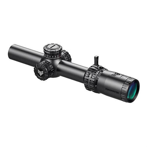 Swampfox Arrowhead 1-6x24mm LPVO offers tool-free locking turrets, bright optics, wide field of view, and illuminated reticles for serious duty use.