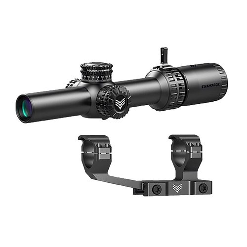 Swampfox Arrowhead 1-8x24mm SFP scope offers locking turrets, illuminated reticles, and a bright sight picture, ideal for law enforcement and self-defense.