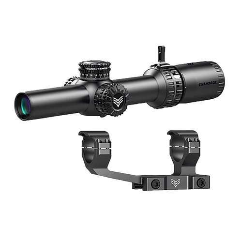 Swampfox Arrowhead 1-8x24mm SFP scope features locking turrets, illuminated reticles, and excellent optical design for law enforcement and self-defense use.