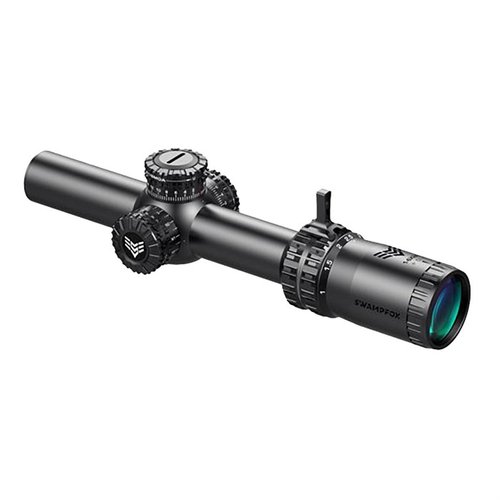 Swampfox Arrowhead 1-10x24 SFP scope offers locking turrets, illuminated reticles, and a bright, wide field of view, perfect for law enforcement and self-defense.