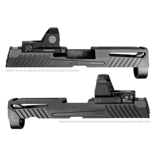 Upgrade your SIG P320 with GGP320 slides featuring enhanced aesthetics, aggressive serrations, and compatibility with popular optics for superior performance.