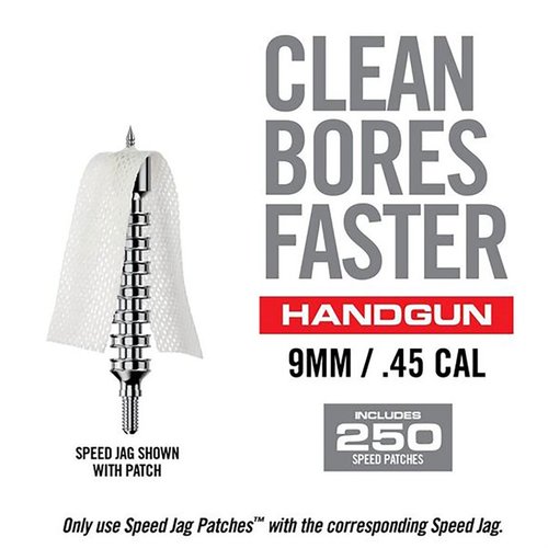 Bore-Max Speed Jag Patches ensure optimal compression for thorough bore cleaning, with superior absorbency and a textured surface for effective fouling removal.