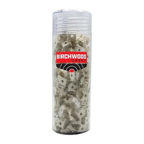 STAR CHAMBER WOOL CLEANING PADS by BIRCHWOOD CASEY offer 100 six-point cotton pads in convenient plastic tube packaging for effective firearm maintenance.