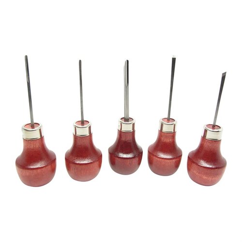 Discover the U.J. Ramelson #107M Sub Mini Wood Carving Tools set, featuring 5 high-quality tools with hardwood handles, perfect for intricate carving and gunsmithing.