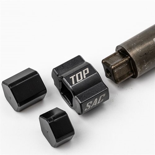 SAC Modular Action Wrench Head Model 5 fits Tikka T3/T3X, ensuring precise torque and protection, made from durable 4140 Alloy Steel with a black nitride finish.