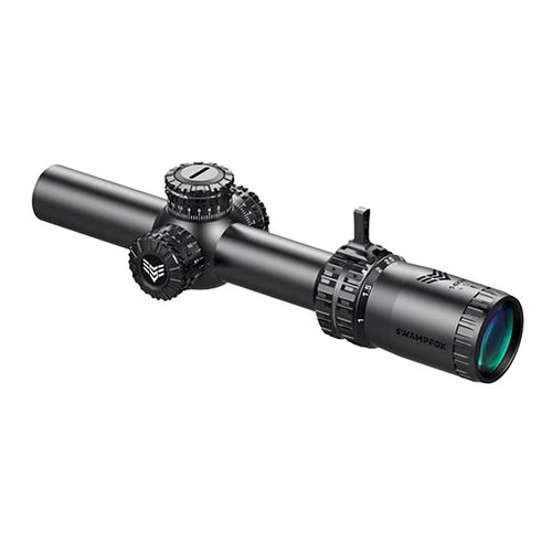 Swampfox Arrowhead 1-6x24mm SFP offers locking turrets, illuminated reticles, and a wide field of view, perfect for law enforcement and self-defense.