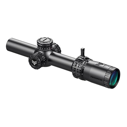 Swampfox Arrowhead 1-8x24mm SFP scope features locking turrets, illuminated reticles, and a wide field of view, perfect for law enforcement and self-defense.